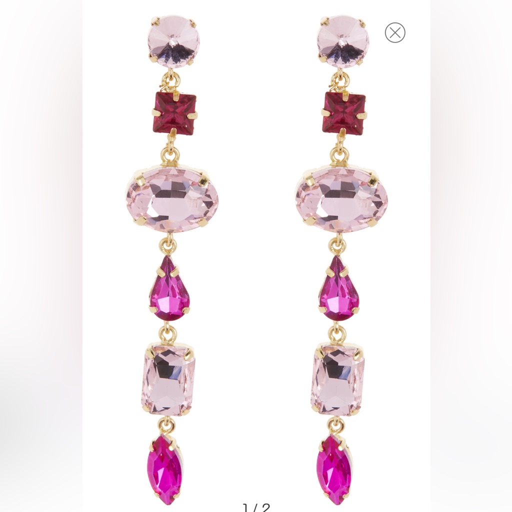Crystal Linear Drop Earrings Area Stars Nwot